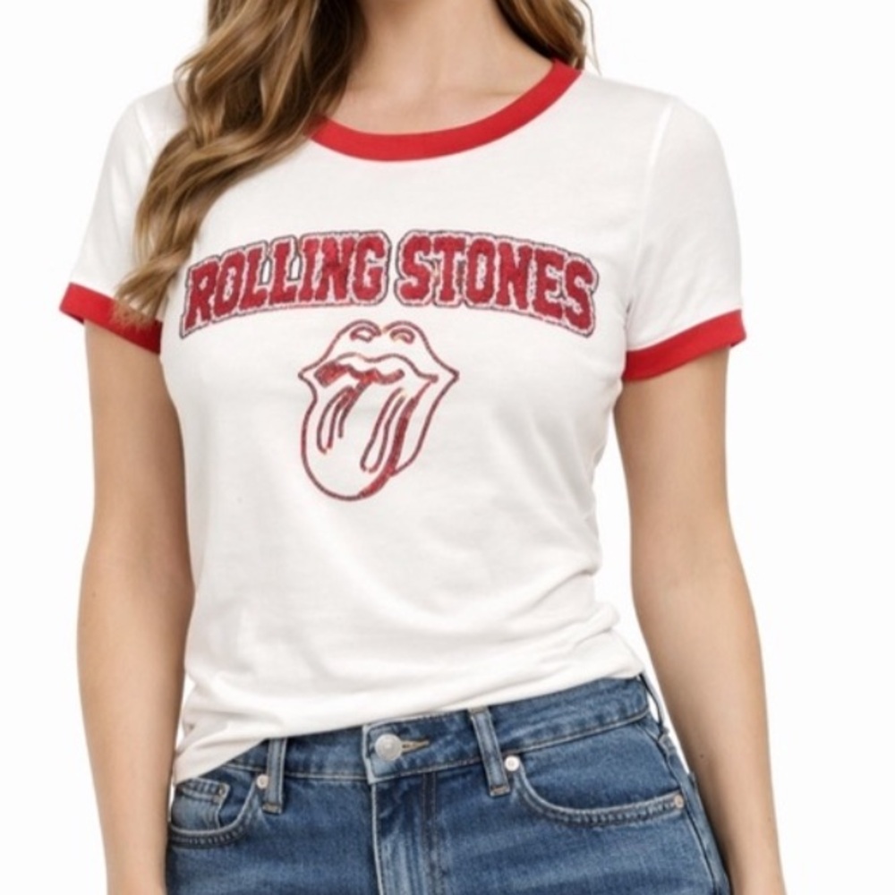 Fantastic‎ Fawn x Rolling Stones Graphic Ringer Tee Size M